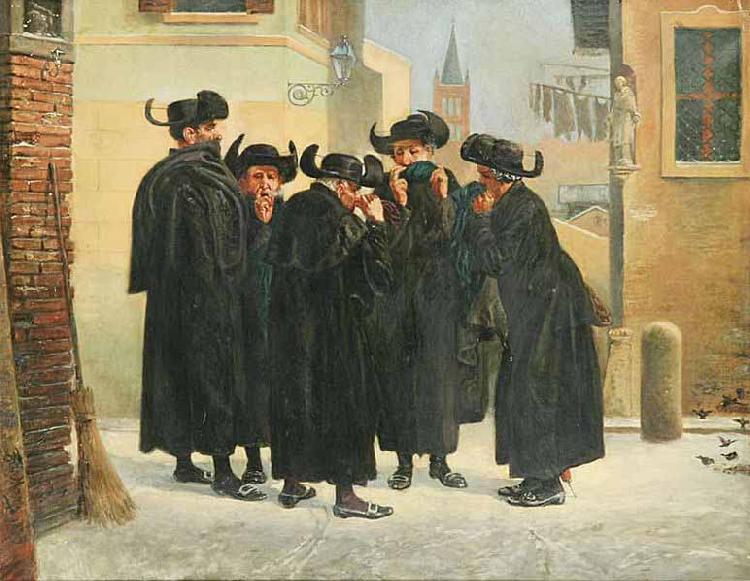 Emanuel Salomon Friedberg Jews Taking Snuff oil painting picture